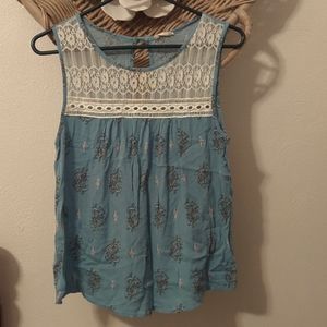 Stitch Fix Jella C Sleeveless Blouse Turquoise Small